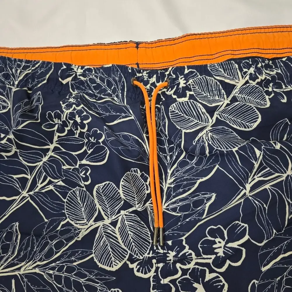 Lands End 3XL Tropical Board Shorts Drawstring  Quick Dry Swim Trunks Pockets